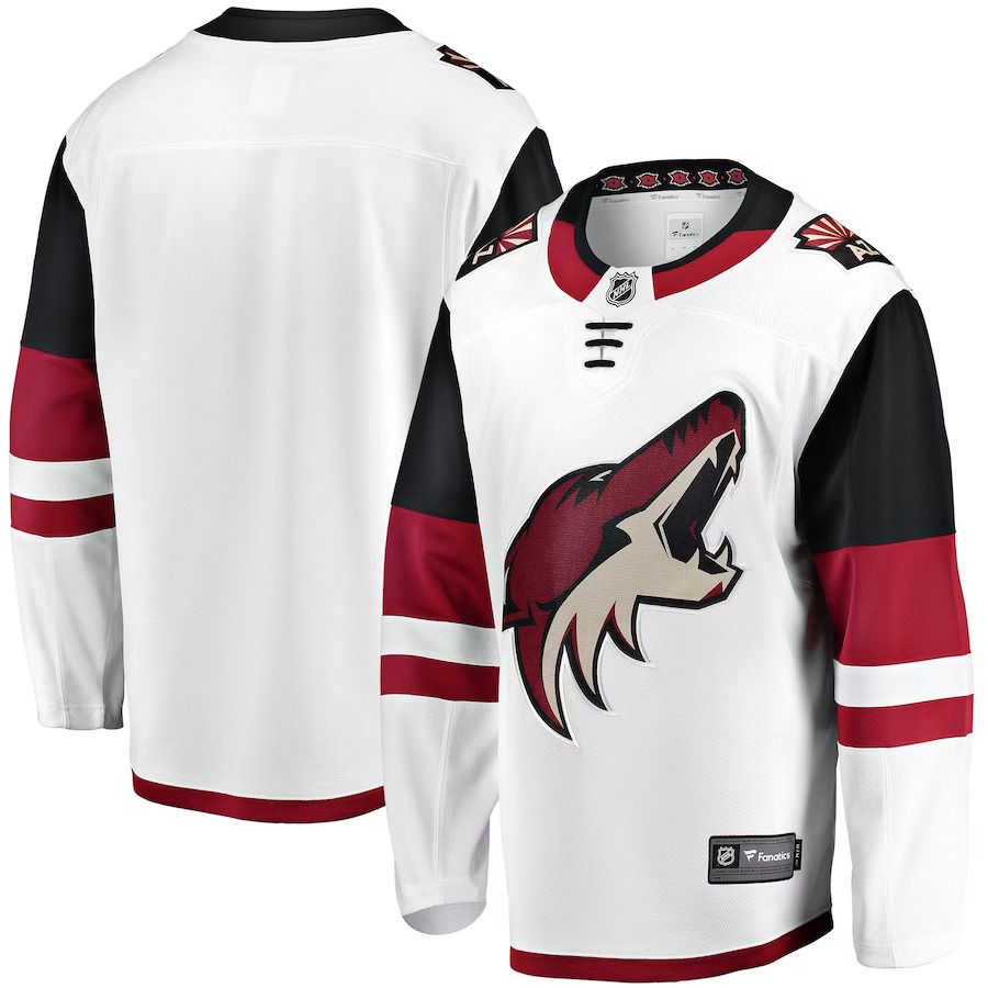 Men Arizona Coyotes Fanatics Branded White Breakaway Away NHL Jersey->customized nhl jersey->Custom Jersey